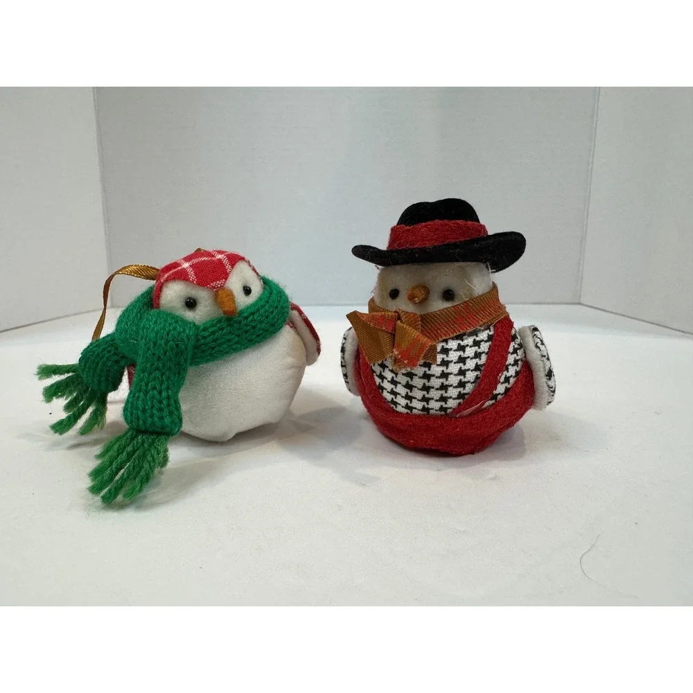 Set of 2 Target Featherly Friends 2017 Winter Bird Ornaments Red Christmas Decor